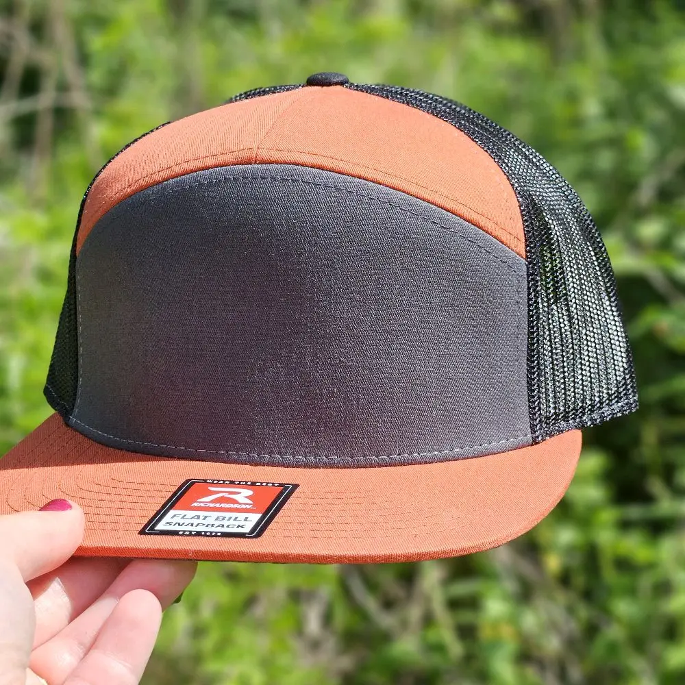 charcoal/ burnt orange 7pannel