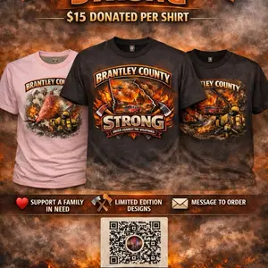 BRANTLEY COUNTY STRONG Limited Edition T-Shirt - Help a Family Rebuild - $25 - $15 Goes to Fire Victims - American Design
