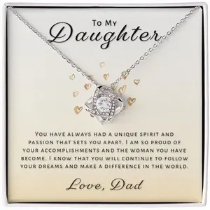 Gift for Daughter From Dad - Unique Spirit Love Knot Necklace 6JD