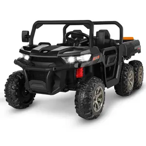 Hikole 24V Ride On Dump Truck with Electric Dump Bed, 4WD 6X6 2 Seater Ride On Truck Car with Remote Control, Electric Ride On UTV for Kids Boys Girls 3-8