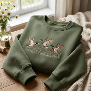 [MADE IN US] Embroidered Vintage Mallard Duck Sweatshirt , 90s Wildlife Nature Sweater, Flying Ducks Shirt, Cozy Unisex Pullover, Wildlife Gift