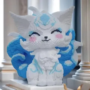 3D Nine-tailed Fox Model Building Toy, 8185pcs/set Fox Building Blocks Toy, Creative DIY Model Assembly Toys Kit, Ideal Birthday and Holiday Gift Choice for Enthusiasts
