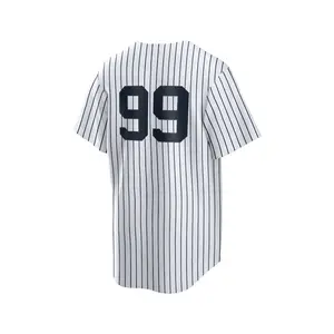 Men's Embroidered Striped Baseball Jersey 99#, Blue Striped Casual Sports Baseball Shirt, V-neck Design Classic Softball Shirt, For Baseball Fans to Watch Games, Partys and Training Wear