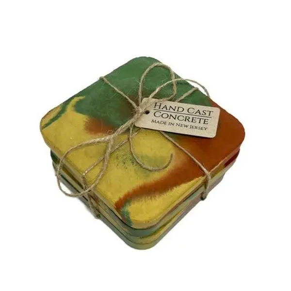 Tropic Marbled Concrete Coaster set (4pcs)