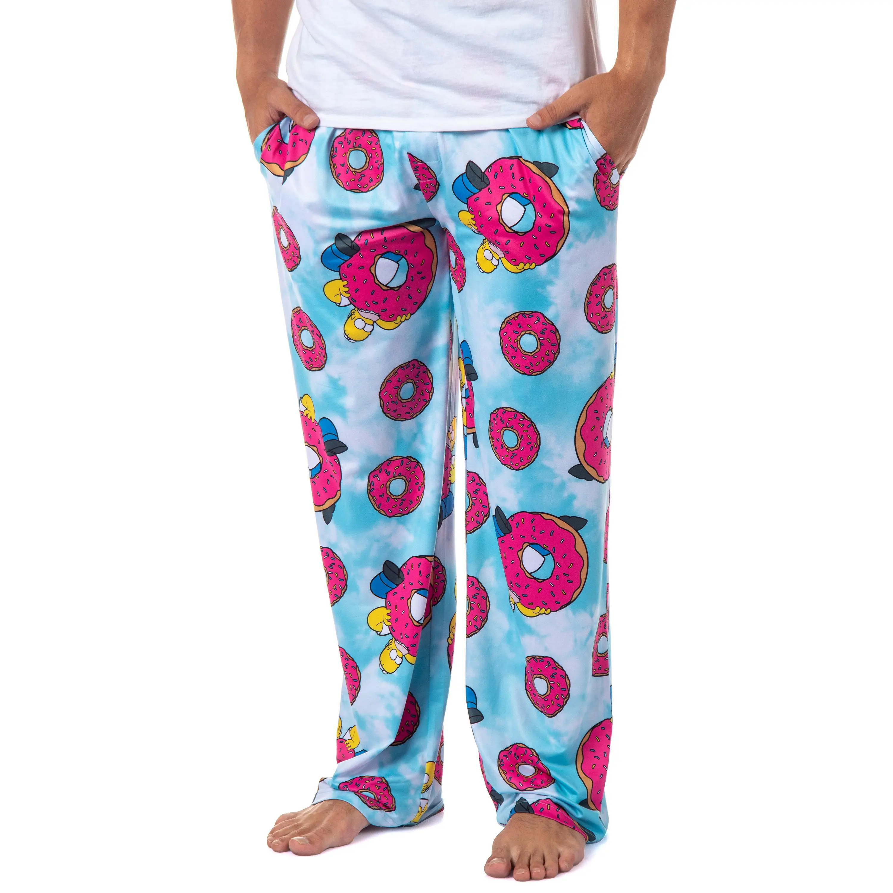 The Simpsons Homer Simpson Tie Dye Sprinkles Donuts Adult Lounge Pajama Pants For Men
