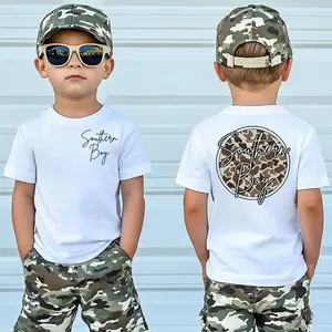 Camo Southern Boy Logo Kids Shirt, Hunting Duck Short Sleeve Shirt,Hunting Season Toddler Shirt, Chocolate Lab Dog Mallard Tee, Cute Kids Tee