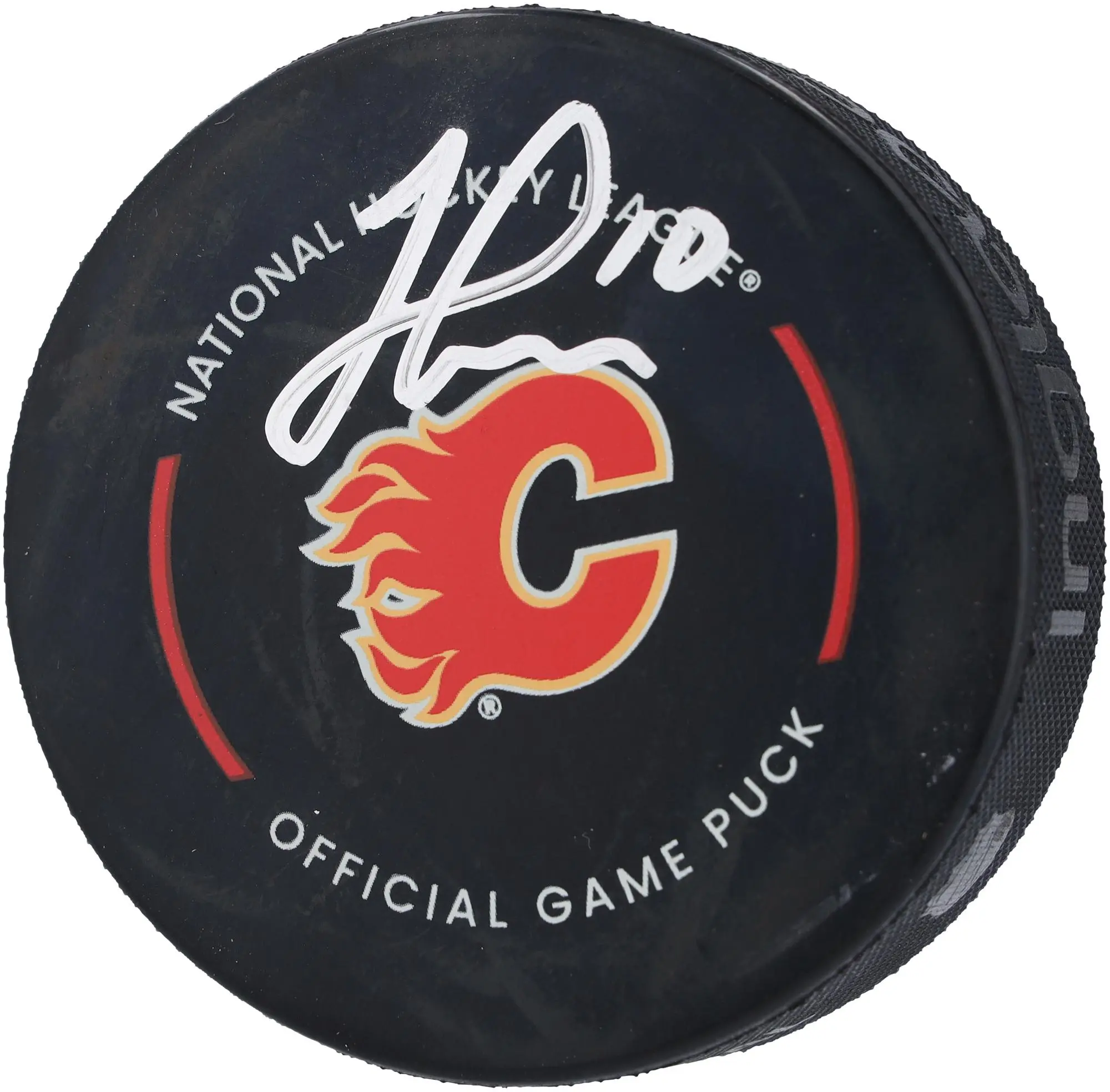 Jonathan Huberdeau Calgary Flames Autographed Official Game Puck - Fanatics Authentic Certified