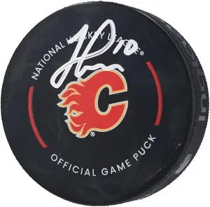 Jonathan Huberdeau Calgary Flames Autographed Official Game Puck - Fanatics Authentic Certified