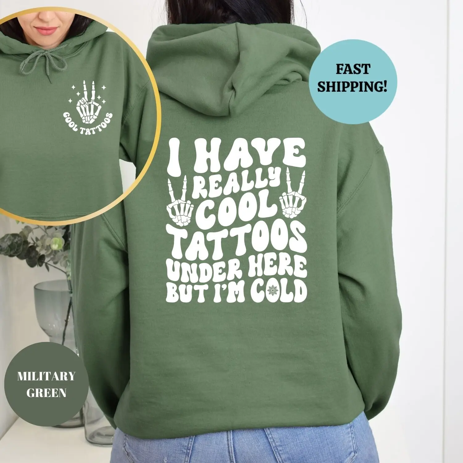 I Have Really Cool Tattoos Under Here but I'm Cold Sweatshirt, Tattoos Hoodies, Tattoo Artist Gift Sweatshirt, Tattoo Lover, Funny Tattoo