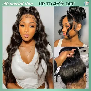 Tahikie 250% Density 360 Full Lace Invisi Strap Body Wave Wigs Human Hair Water Wave Transparent Lace Hidden Strap Frontal Black Wigs For Women #Summervibes#tiktokshopmemorialday