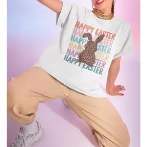 Happy Easter T-Shirt, Happy Easter Shirt, Colorful Happy Easter Shirt, Easter Day T-Shirt, Funny Easter Shirt, Easter Rabbit T-shirt