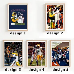 Football Action Poster No Frame | Sports Fan Wall Art | Football Canvas Print Gift For Fans Football