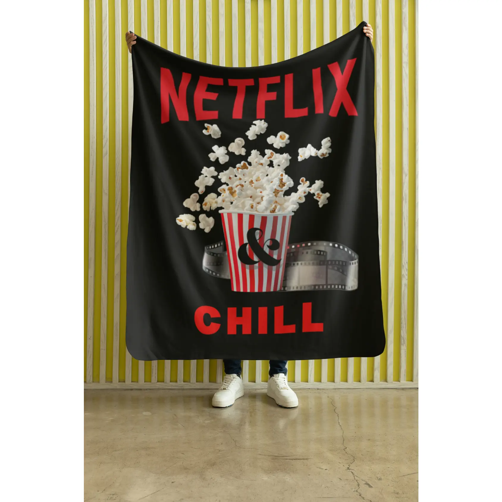 Netflix & Chill Plush Blanket | Movie Night Throw