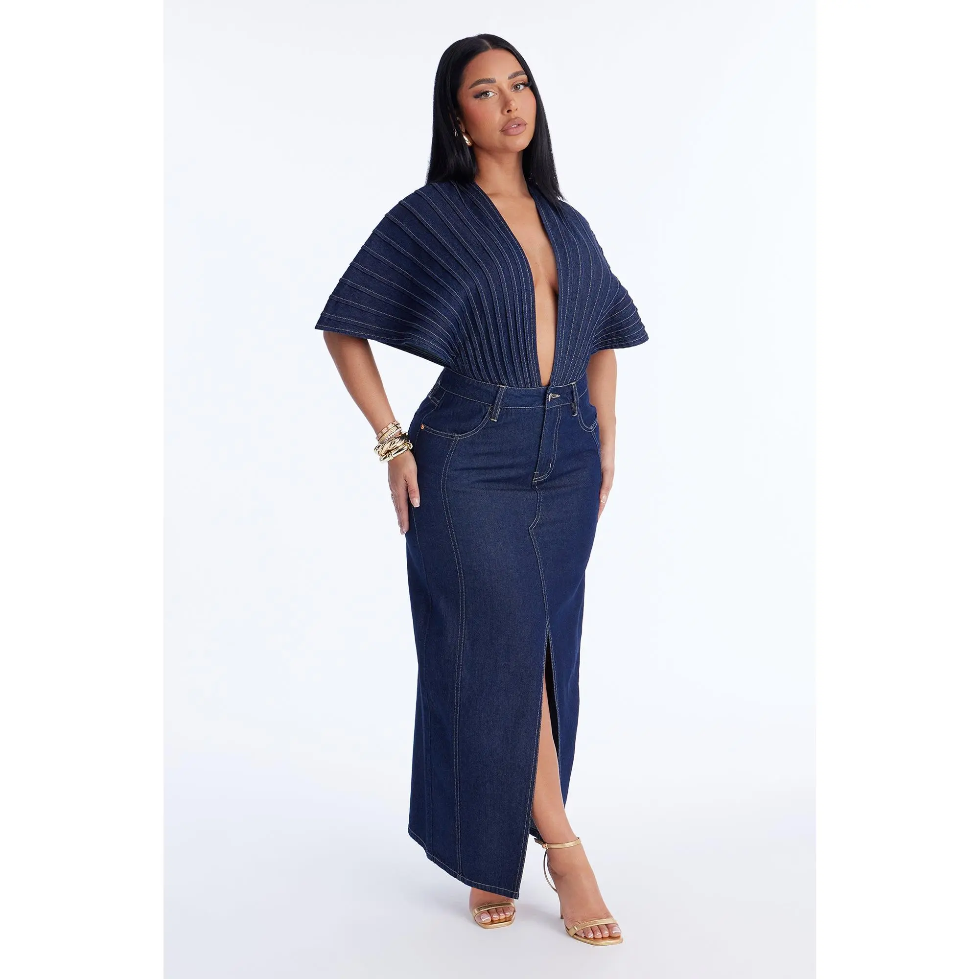 Weekend Vibing Denim Maxi Dress - Dark Denim