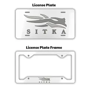 Sitka White License Plate & Frame Set for Car Truck Decor Made in USA Easy Install USA Car Accessories