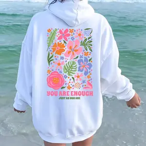 Gift Giving Hoodie in Vintage – Dandy Worldwide Hoodies, You Are Enough Flower Market Hoodies, Oversized Cozy Unisex Sweatshirt, Trendy Casual Streetwear Fashion, Perfect Gift Idea for Men & Women
