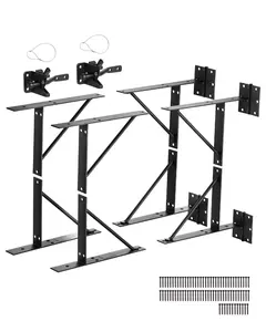 VEVOR Gate Corner Brace Bracket, 2 Sets, Anti Sag Gate Frame Hardware Kit, Gate Frame Brace Bracket with Latch Lock, Screws, for Shed Doors, Corral Gates, Driveway Gates, Stable Gates, Iron, Black