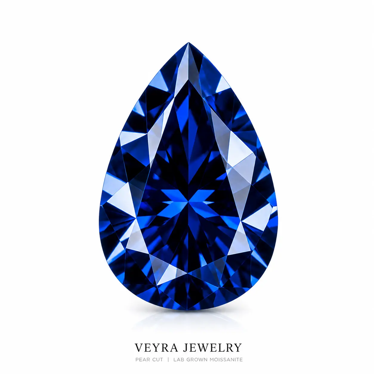Royal Blue Pear Cut Moissanite Loose Stone (2ct, 3ct) - VVS1 Clarity, Traceable GRA Certificate, for Earrings, Wedding, Engagement, Custom Jewelry, Anniversary Artificial Gemstone Accessories, Teardrop Look