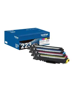 Brother Genuine TN223 4PK Standard-Yield Black Cyan Magenta Yellow Toner Set