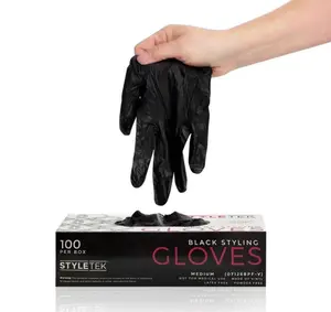 StyleTek Deluxe Touch Vinyl Gloves – Black