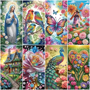 5D DIY Partial Special Shaped Drill Diamond Painting Flower Animal Home Decoration 40x70cm