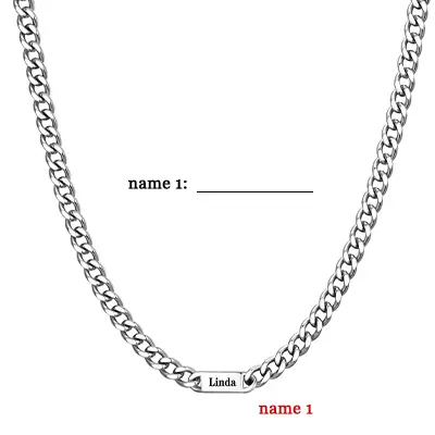 【Add note or leave message for names】PROSTEEL Personalized Stainless Steel Cuban Link Chain Necklace for Men Women, 5mm/7mm/9mm Width Engraving 1-6 Names Steel/ Golden/Black Christmas New Year Customized Gift 【Add note or leave message for names】PROSTEEL Personalized Stainless Steel Cuban Link Chain Necklace for Men Women, 5mm/7mm/9mm Width Engraving 1-6 Names Steel/ Golden/Black Christmas New Year Customized Gift