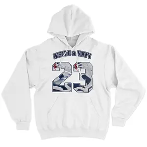 Number 23 CM6 Name Hoodie Match 6 Retro White Navy | Color-Match Design | Adjustable Fit (S-5XL) | Shirt To Match Sneaker