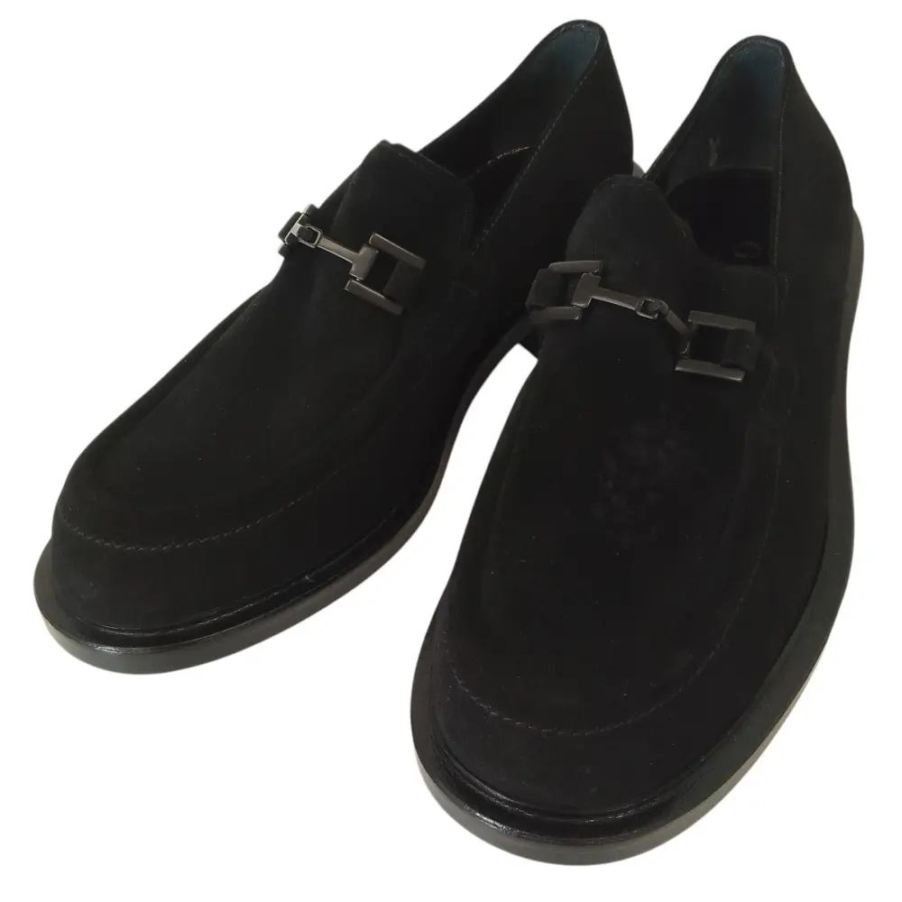 Pre-owned GUCCI Suede Small Leather Goods Loafers