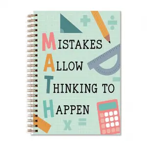 Math 8 Spiral Notebook - School, Classroom Notes and Office Writing with Beautiful Hard Cover Journal - Perfect Birthday Gift for Women, 5.5x8.3 inches