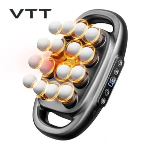 VTT 16-Head Massage Gun with 30 Levels & 3 Modes Deep Tissue Percussion Massager for Back Shoulders Legs and Foot Pain Relief Quiet Muscle Massage Gun with Red Light Therapy Adjustable Daily Use Sixteen-Head Model Gift