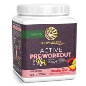 Sunwarrior Pre-Workout For Her in Hawaiian Vibes and Citrus Sunrise with Coffeeberry, Beta-Alanine, L-Citrulline, Coconut Water