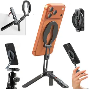 Ultra-Compact  Tripod for  | Foldable Hook Design, N52 , Cold Shoe & 1/4" Screw &Arca-Swiss- Phone Stand for  12-17 &  Devices,Travel/Gym/Vlog Use