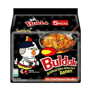 Samyang Buldak Spicy Ramen, Hot Chicken Ramen, Korean Stir-Fried Instant Noodle, Original, 1 Bag with 5 Pack