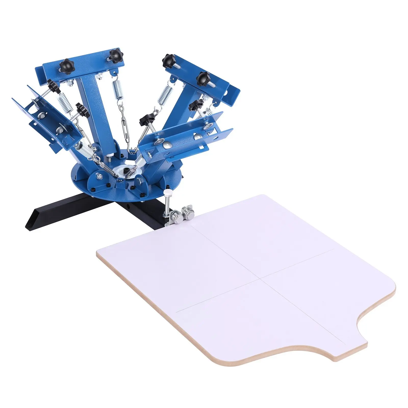 Screen Printing Machine 4 Color 1 Station Silk Screen Printing Press For T-Shirt DIY, 21.3 X 17.7 In, 360° Rotatable, Accurate Positioning, Powder-Coated Carbon Steel Construction, For Home And Small Business