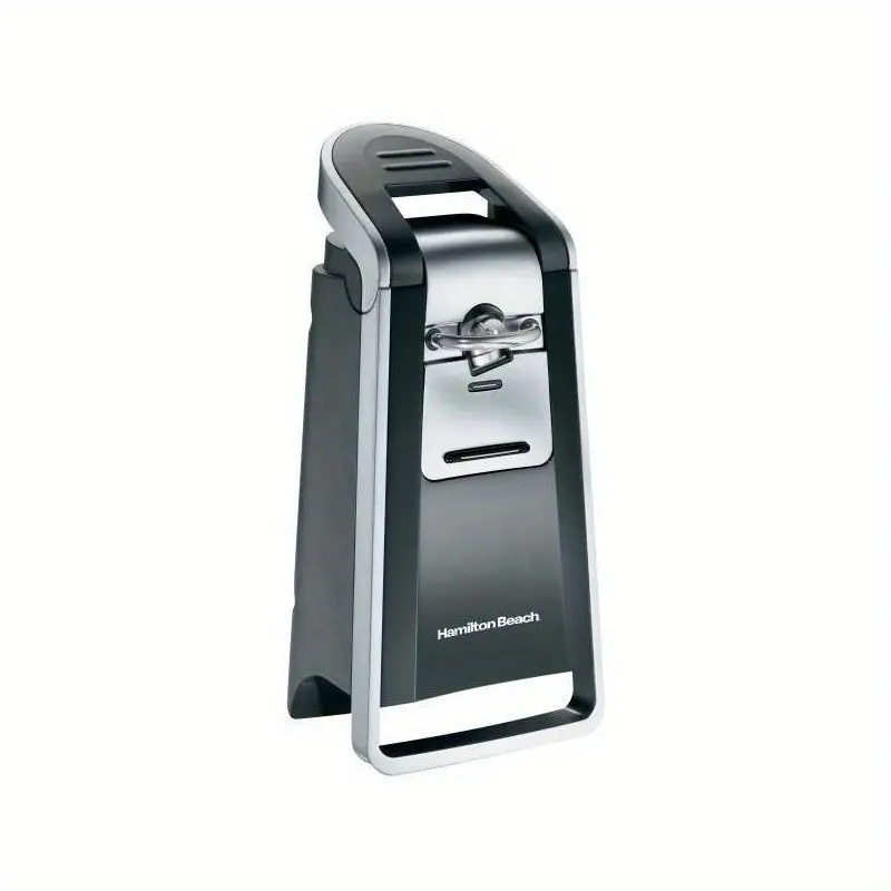 Smooth Touch Can Opener for Kitchen with Easy Push Down Lever, Extra Tall, Includes Stainless Steel Scissors, Black