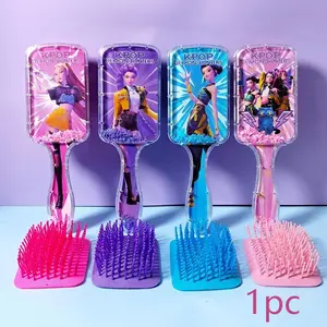 Kpop-girl  Hair Comb Square cartoon design, high-quality quicksand styling brush, Hair Styling Tools, universal comb with long handle, suitable for natural hairstyle styling and cleaning of all hair types,  as a gift for ladies