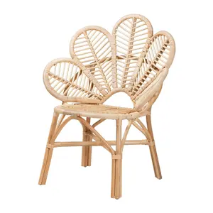Baxton Studio Bianca Natural Brown Rattan Flowe r Chair