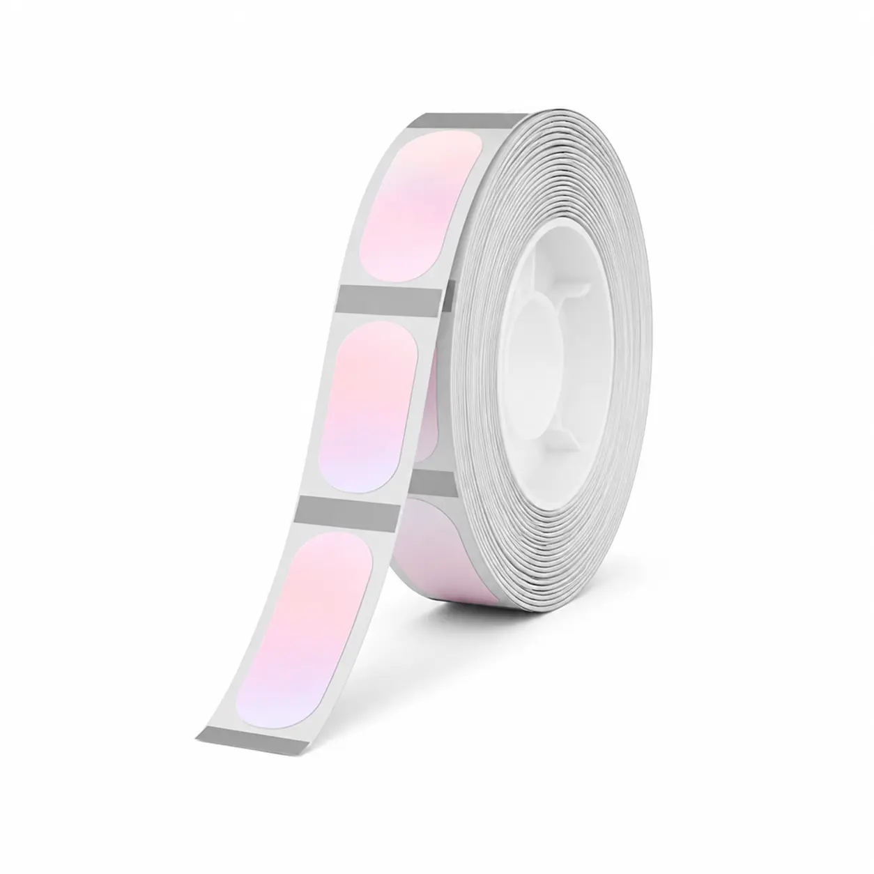 NIIMBOT 14 x 28 mm Transparent Pink Fold-Over Round Direct Thermal Labels for D110M, D110, D11, D101 & D41 - Cables, Crafts & Small Items