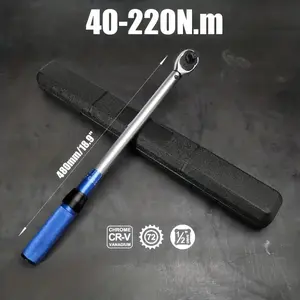 Torque Wrench 1/2 40-220N.m Adjustable Adaptor Socket Wrench 72 Tooth Ratchet Automatic Quick Release Pre-Adjustment Repair Tools, Hand Tools