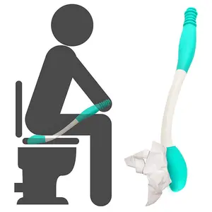 15" Long Handle Bottom Wiper, Toilet Aids Tool, Bathroom Gadgets, Grips Toilet Paper or Wipes, Self Wipe Assist Bottom Wiping Toilet Aid, Long Reach Toilet Tissue Grip Motion Assistance Supplies, grip handle, for elderly, overweight people