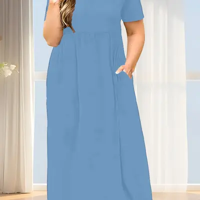 Tummy Flattering Dress with Sleeves - TikTok Shop