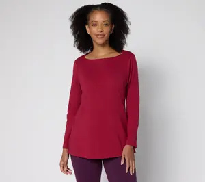 Denim & Co. Essentials Regular Perfect Jersey Boat Neck Tunic