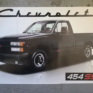 28x18 Chevrolet pick up truck poster w/ rivets 454 SS OBS banner garage