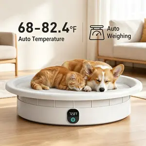 Smart Pet Bed Warmer Cooling thick Mat Automatic 68-82.4℉ Weighing,Heated Big Multiple Cat Kittens Small Dog Puppy Essentials Bed, Winter Warm Summer Cooling, Waterproof Washable Indoor Heated Warming Pad Automatic Temperature, Safety Listed