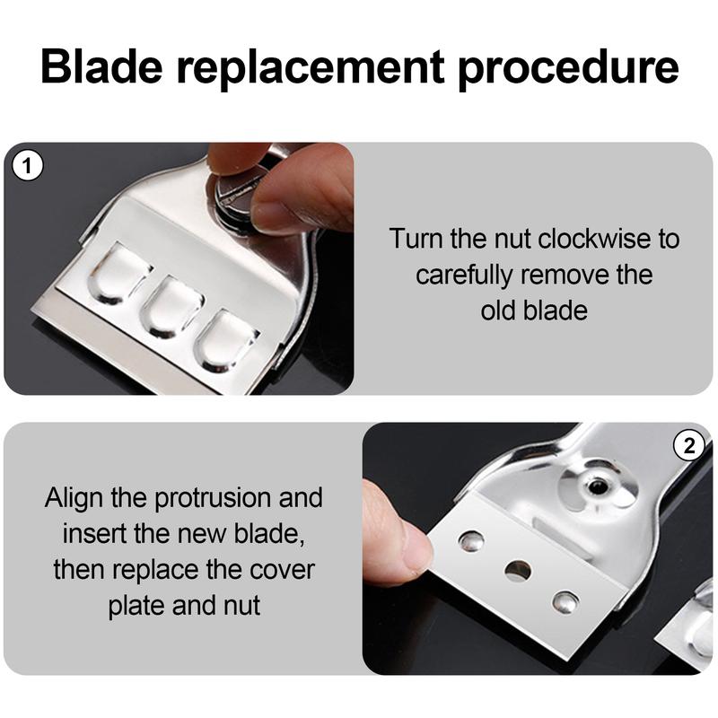 Razor Blade Scraper Tool, for Glass Ceramic and Induction Cooktops Glass Cooktop Stove Scraper with 5PCS Replacement Accessories for Glass Clean,Paint,Old Label,Decal Sticker,Adhesive Remover