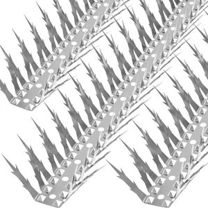 Bird Spikes, 5 Feet Stainless Steel Bird Spikes for Outside, Pigeon Spikes to Keep Birds Squirrel Woodpeckers Away, for Garden Fence Roof and Window - 5 Strips Covers 1.5m
