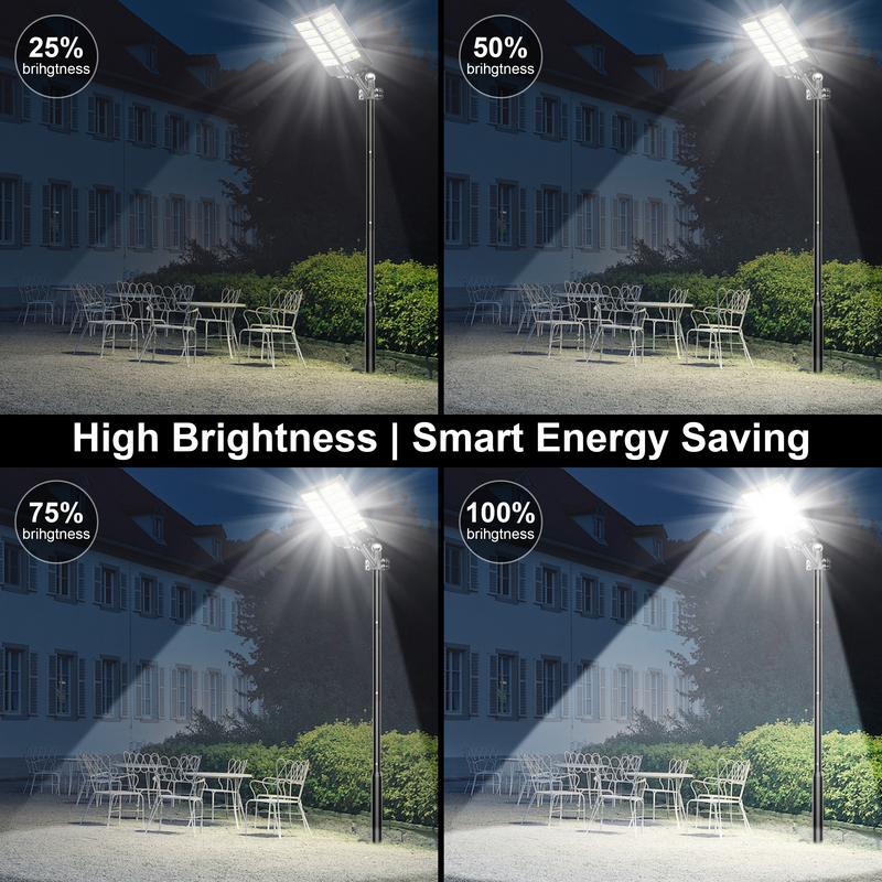 2-Pack Pro Large Solar Street Lights Outdoor IP67 Waterproof with Motion Sensor & 3 Lighting Modes for Yard Driveway Parking