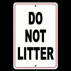 Do Not Litter Sign No Trash Dumping Security Aluminum Sign for Home Kitchen Bathroom Bedroom Wall Room Decor