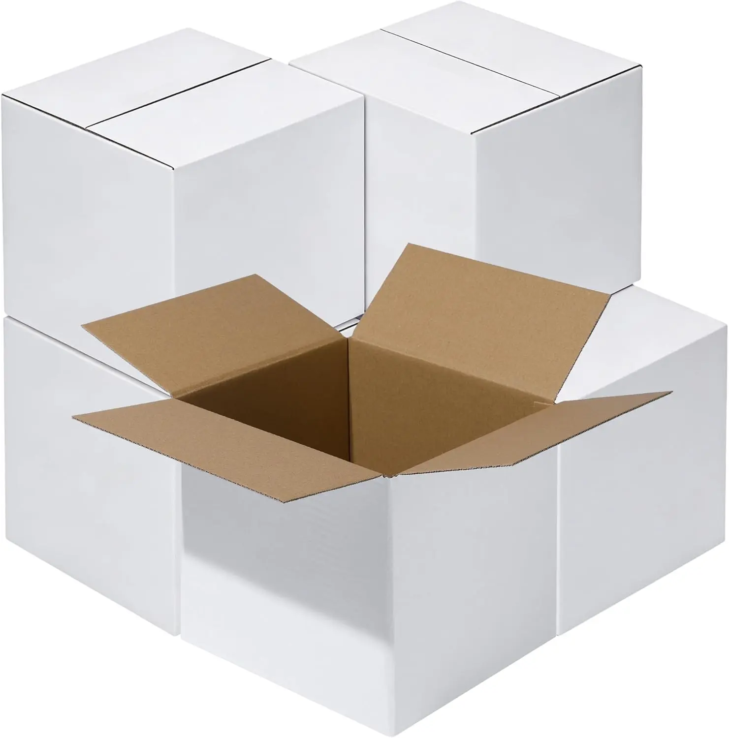 8x8x8" White Shipping Boxes, 5-Pack, Heavy-Duty Corrugated Mailer Boxes for Small Business, DIY Gift Boxes for Perfume & Jewelry, Crush-Resistant
