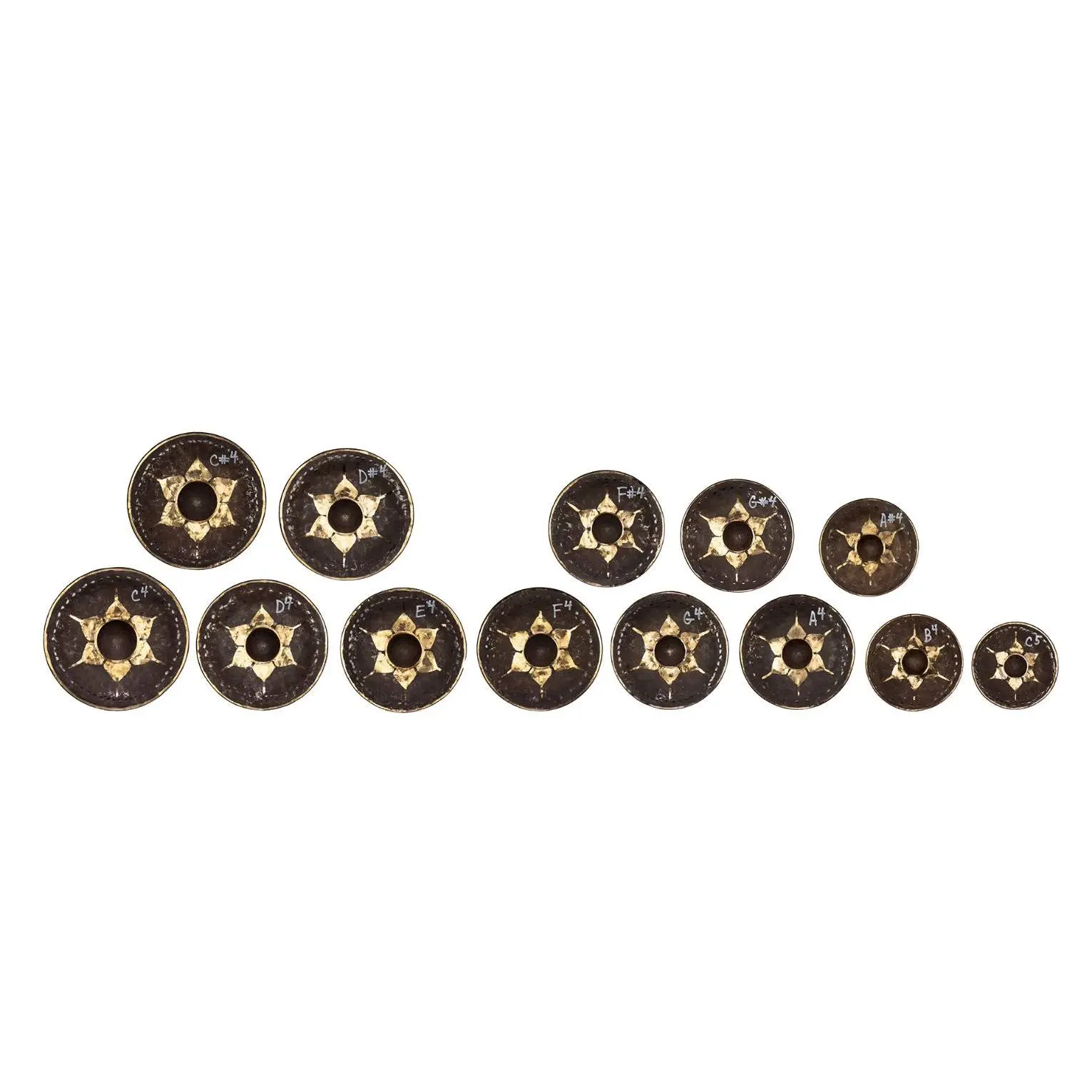 Tuned Thai Gongs Chromatic Set C4-C5